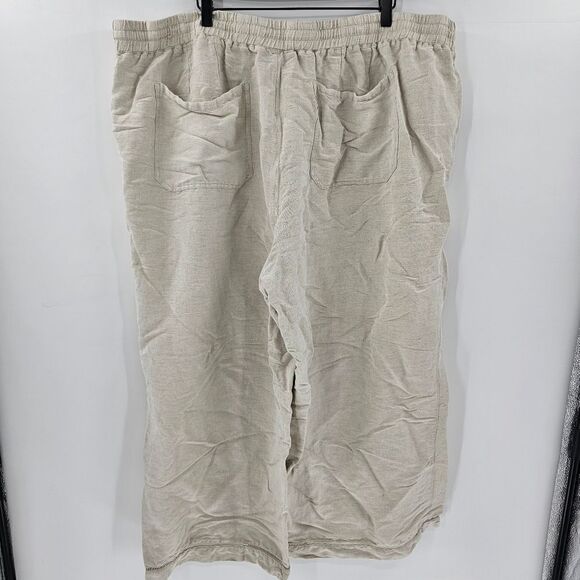 Lane bryant beach pants vacation linen 26/28 cream - Picture 2 of 5